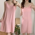 thumbnail image 2 of Clearance! Cqxid525 Women Nightgowns & Sleepshirts Womens Cotton Sleeveless Nightgown Spaghetti Strap V Neck Full Slip Sleep Dress Pajama Dress Pink 1PC, 2 of 4