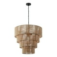 thumbnail image 2 of KAWOTI 5-Light Beige Oversize 4-Tiered Pendant Light with Rattan Shade, 2 of 8