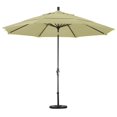 thumbnail image 2 of California Umbrella Parasol de Marché Rond 11 Pieds en Aluminium, Manivelle, Inclinaison du Collier, Mât Bronze, Pacifica Beige, 2 of 2