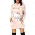 thumbnail image 2 of Sudadera con capucha con estampado de HELLO KITTY para mujer, primavera y otoño, sudadera Y2K, informal, cuello redondo, manga larga, sudaderas largas e informales, 2 of 5