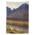 thumbnail image 3 of Ambesonne Alaska Tablecloth Rectangular Table Cover, Idyllic Rustic Photo, 52"x70", Forest Green Yellow, 3 of 4