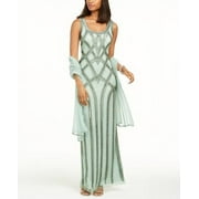 J Kara Embellished Gown & Scarf, Size 14
