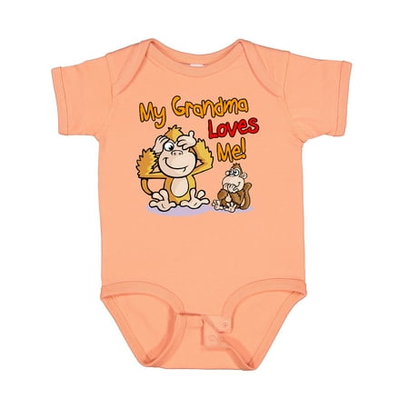 

Inktastic My Grandma Loves Me Monkey Gift Baby Boy or Baby Girl Bodysuit