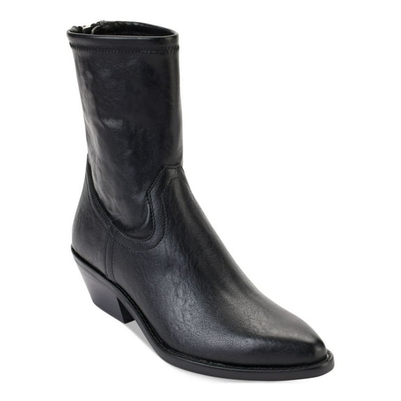 DKNY Womens Black Comfort Raelani Almond Toe Block Heel Zip-Up Booties 5.5 M