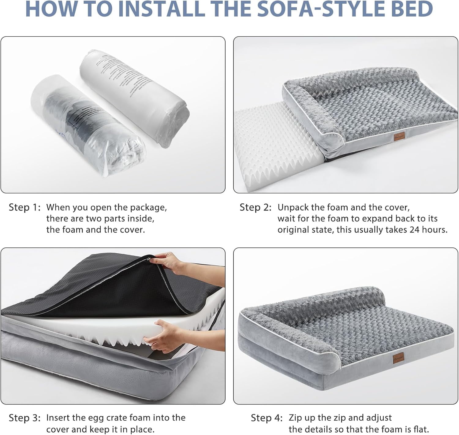 Orthopedic Dog Beds for Large Dogs-Waterproof Sofa Dog Bed with Removable Washable Cover, Big Pet Bed with Waterproof Lining and Nonskid Bottom,Pet Bed for Large Dogs