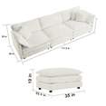 thumbnail image 6 of Williamspace 111.5" Sectional Sofa Couch, Modern Upholstered U-Shaped Sofa with 2 Ottoman & Toss Pillows, Modular 5 Seat Chenille Fabric Sofa Furniture for Living Room Apartment, White, 6 of 6