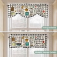 thumbnail image 5 of Kitchenware Tie Up Valance Curtains for Windows, Kitchen Curtains Window Treatments, Vintage Kitchen Cooking Tool White Black Checkered Short Window Shades Valances for Bedroom Bathroom Cafe 54"x18", 5 of 8
