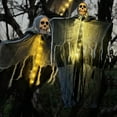 thumbnail image 7 of LED Skeleton Ghost Decor - Hanging Outdoor Halloween Porch Decoration Light Up Skull Figure Garden Spooky Yard Prop(A), 7 of 7