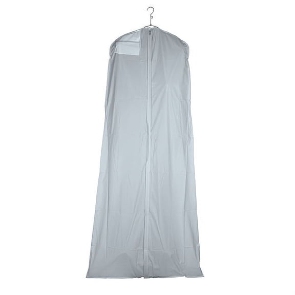 Econoco W72 - Long Garment Bag - 3 Gauge Vinyl Taffeta Finish With Hanging Document Pocket And Center Zipper, 24" X 36" X 72", White (Pack Of 36)