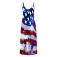 thumbnail image 5 of Edvintorg 4Th Of July Dresses For Women Elegant Clearance Women's Summer Style Independence Day Printed Holiday Strap V-Neck Dress, 5 of 5