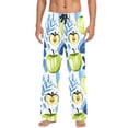 thumbnail image 2 of Watercolor Apple and Leaf Mens Cotton Pajama Pant Sleep and Lounge Bottons with Pockets, 2 of 7