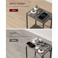 thumbnail image 4 of End Table with Charging Station, Set of 2, Small Side Tables for Living Room, Bedroom, Nightstand with Outlets and USB Ports, Bedside Table with Storage Shelf, Chestnut Brown and Black, 4 of 5