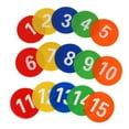 thumbnail image 3 of Marqueurs de Taches 1 à 15, 5 Couleurs Vives 9.1 Po Marqueurs de Taches Colorés PVC Rond Visibilité Optimale Réutilisable pour Sports, 3 of 8