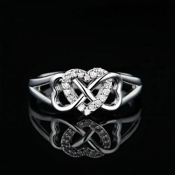LINXIQIN Classic Promise Ring Anniversary For Women Gift for Wife High Quality Comfortable Fit CZ Cubic Zirconia Ring Ideal Jewelry Gift Comes in Elegant Box