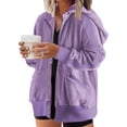 thumbnail image 1 of Chaqueta Eytino de punto gofrado para mujer, talla grande, 2 unidades, color morado, 1 of 6