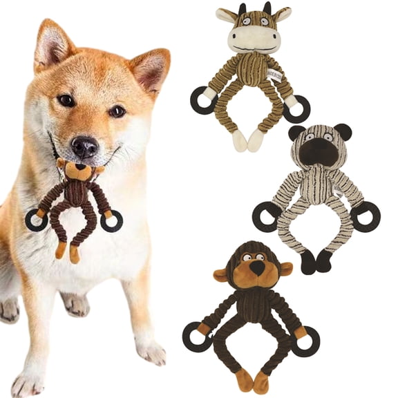 Esaierr Pet Toys Dog Puppy Toys for Teething Durable Squeaker and Crinkle Interactive Dog Chew Toys for Small, Medium Breed Dogs