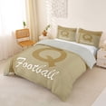 thumbnail image 2 of jejeloiu Sport Theme Queen Duvet Cover Set For Football Boys,Beige Monogram Q Letter Bedding For Kids,Light Gray Reversible,3pcs(No Comforter), 2 of 6