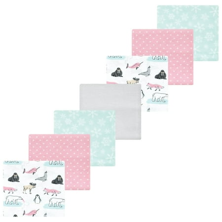 Luvable Friends Hudson Baby Flannel Receiving Blankets 7pk, Pink Arctic Pals
