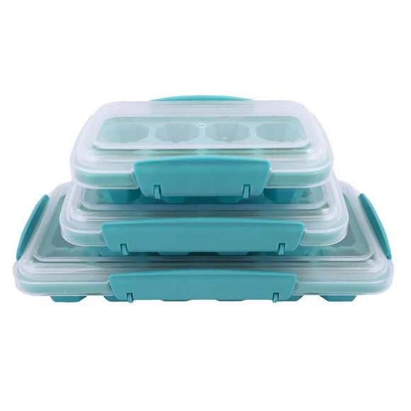 Bandeja de Hielo Rectangular 3 Piezas IDEEN Turquesa