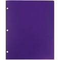 thumbnail image 3 of JAM Paper Heavy Duty Plastic 3 Hole Folders with Pockets, Purple, 6 per Pack, 3 of 4