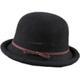 thumbnail image 4 of CoCopeaunts Cotton Linen Knitted Breathable Bowler Hat Literary Rolled Edge Small Knot Women Bucket Hat Outdoor Leisure Hundred, 4 of 8