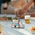 thumbnail image 5 of Yayeee Ashtray with Lid for Cigarette Smokeless Stainless Steel Home Ash Holder, Colorful Checkered Pattern, 5 of 7