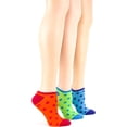 thumbnail image 2 of Foot Traffic Bright Polka Dots No-Shows Socks, Pack Of 3, 2 of 6