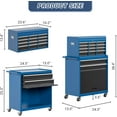 thumbnail image 3 of 8-Drawer Tool Chest, Rolling Tool Storage Cabinet with Enhanced Packaging, Detachable Top Tool Box with Tray Divider, Liners, Metal Tool Cart for Garage Workshop, Blue, 3 of 7