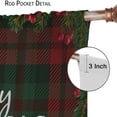 thumbnail image 6 of Buffalo Plaid Christmas Curtains, Christmas Tree Branches Red Berries Window Treatments, Rod Pocket Thermal Insulated Drapes 2 Panel Sets for Bedroom Living Room, 55" W X 39" L, 6 of 8