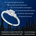 thumbnail image 2 of Gem Stone King 10K White Gold Moissanite White Created Sapphire and White Diamond Accent 3-Stone Engagement Ring for Women (0.94 Cttw, Round 6MM, Gemstone Birthstone, Size 8), 2 of 6