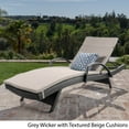 thumbnail image 6 of Anthony Outdoor Wicker Adjustable Chaise Lounge with Arms and Cushion, Grey, Textured Beige, 6 of 13