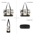 thumbnail image 6 of FORMRS Canvas Laptop Tote Bag for Women with 15.6" Computer Compartments Shoulder Handbag, Beige Cute Cats, 6 of 7