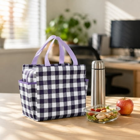 Portable Lunch Cooler Bag Insulated Tote With Handles For Office Picnic Camping Travel