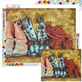 thumbnail image 1 of Pintura de diamante 5D DIY Kit de botas con taladro cuadrado completo decoración del hogar arte artesanal 50x40cm, 1 of 9