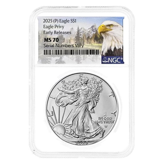 2025 Eagle Privy 1 oz Silver American Eagle NGC MS 70 ER Mountain