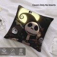 thumbnail image 2 of Fundas de almohada de terciopelo negro de Pesadilla antes de Navidad para sala de estar, sofá, dormitorio, fundas de cojín cuadradas sólidas suaves decorativas con cremallera invisible, sin inserto., 2 of 5