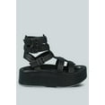 thumbnail image 2 of CRUZ Gladiator Platform Leather Sandal in Black, 2 of 5