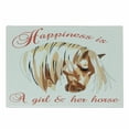 thumbnail image 1 of Animal Cutting Board, Happiness is a Girl and Her Horse Lettering with Side Portrait of Animal, Decorative Tempered Glass Cutting and Serving Board, in 3 Sizes, by Ambesonne, 1 of 2