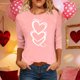 thumbnail image 1 of TaTaai Women's A 3/4 Sleeve Christmas Printed Round-neck Top Gift, 1 of 6