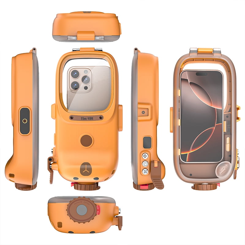 Underwater Phone Diving Case – 15m Waterproof, One-Hand Operation, HD Tempered Glass
