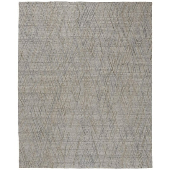 5' X 8' Gray And Blue Abstract Hand Woven Area Rug
