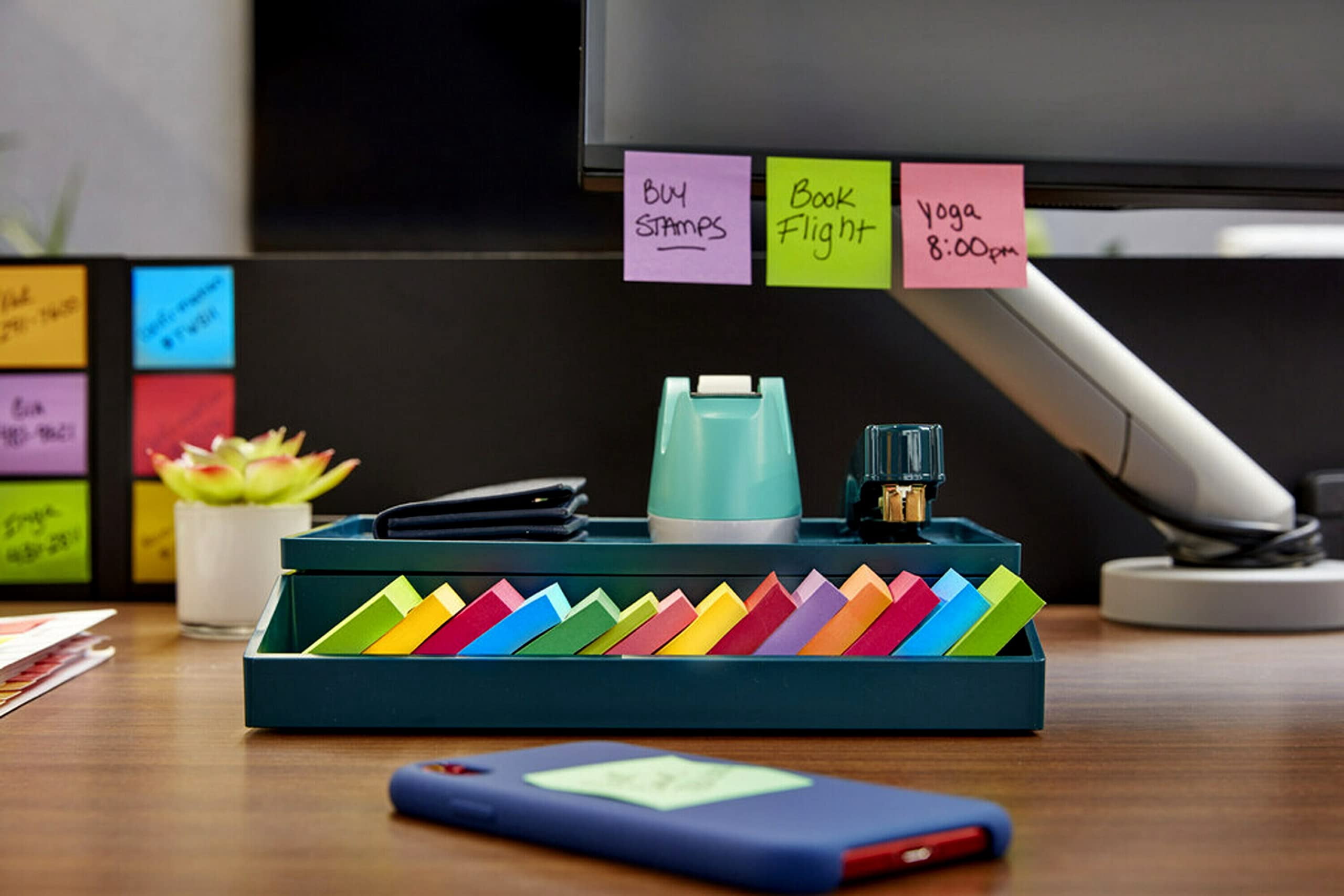 Post-it Super Sticky Notes, 's Exclusive Color Collection, Guava, Iris, Neon Green, 12 Pads/Pack, 90 Sheets/Pad, Assorted Sizes (4642-12SSMX)
