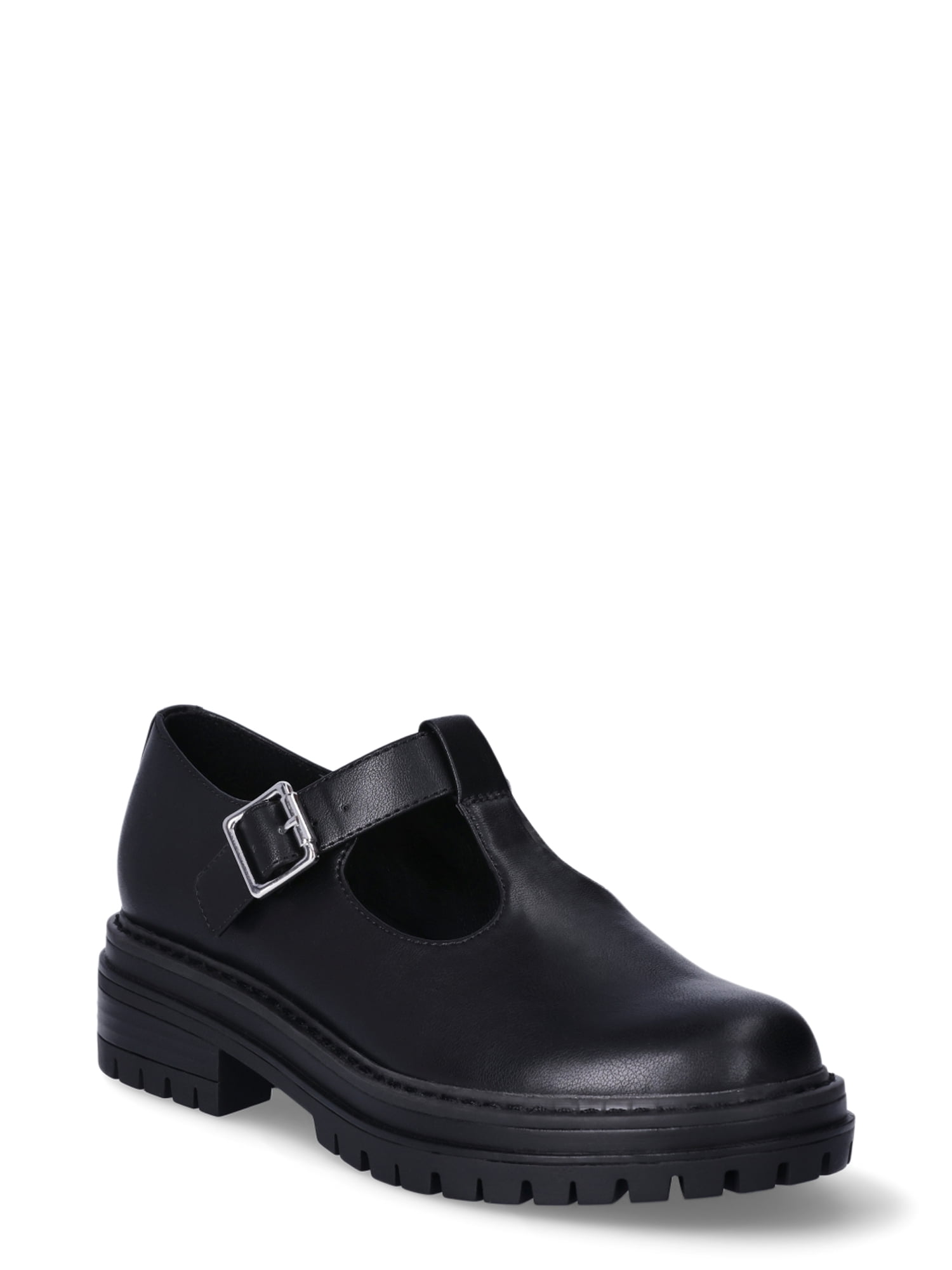 No Boundaries Women's Chunky Maryjane Shoe with Buckle and Lug
