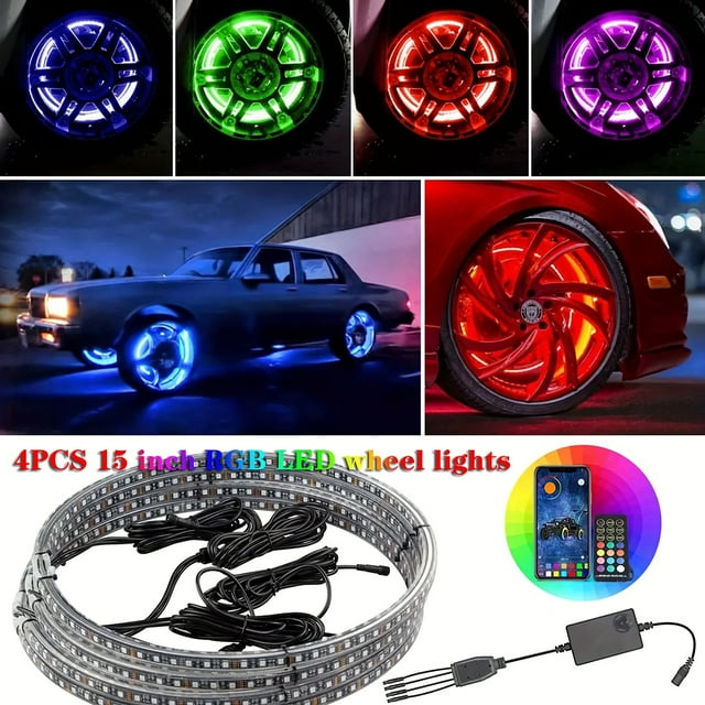 MesaSe Interior Car LED Strip Lights With Wireless APP And Remote Control RGB 5 In 1 Ambient Lighting Kits With 236 Inches Fiber Optic 16 Million Colors Car Neon Lights Sync To Music
