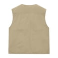 thumbnail image 6 of FRSASU Men's Casual Lightweight Outdoor Fishing Work Safari Travel Photo Cargo Vest Jacket Multi Pockets Khaki, 6 of 9