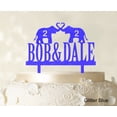 thumbnail image 1 of "Custom Wedding Cake Topper Personalized Glitter Blue Cake Topper Color Option Available 5""-7"" Inches Wide", 1 of 1