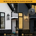 thumbnail image 4 of C Cattleya 22” Large Matte Black Dusk to Dawn Outdoor Wall Lights With Clear Tempered Glass, 4 of 8