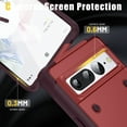 thumbnail image 3 of ELEHOLD Rugged Case for Google Pixel 7 Pro,Hybrid Military Grade Drop Protection Built-in Hidden Kickstand Shockproof Armor Cover for Google Pixel 7 Pro 6.7", Red, 3 of 7