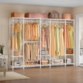 thumbnail image 4 of VIPEK V50 Extra Large Portable Closet Rack Bedroom Armoire Freestanding Wardrobe Closet, Heavy Duty Multi-Functional Metal Clothing Rack for Hanging Clothes, Max Load 1300lbs, White, 4 of 10