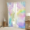 thumbnail image 3 of Feelyou Galaxy Cloud Black Out Curtains, Rainbow Stars Curtains Pack of 2 (42x63 Each), 3 of 6